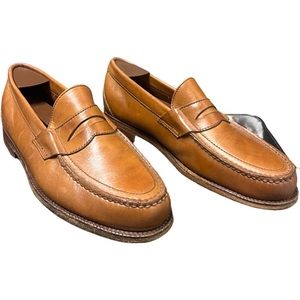 SAS Hand Sewn mens brown leather penny loafers size 9.5